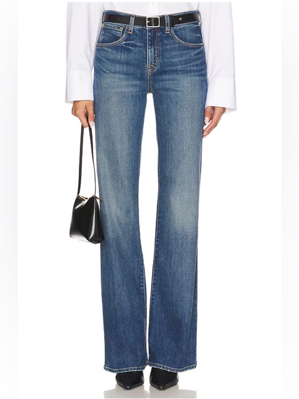 Nili Lotan Celia Jean Mid Rise Stretch Flare Leg Classic Wash 27